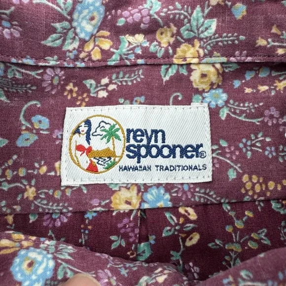 Reyn Spooner Shirt Mens Small Red Floral Hawaiian Popover Button Down Aloha - Picture 5 of 9